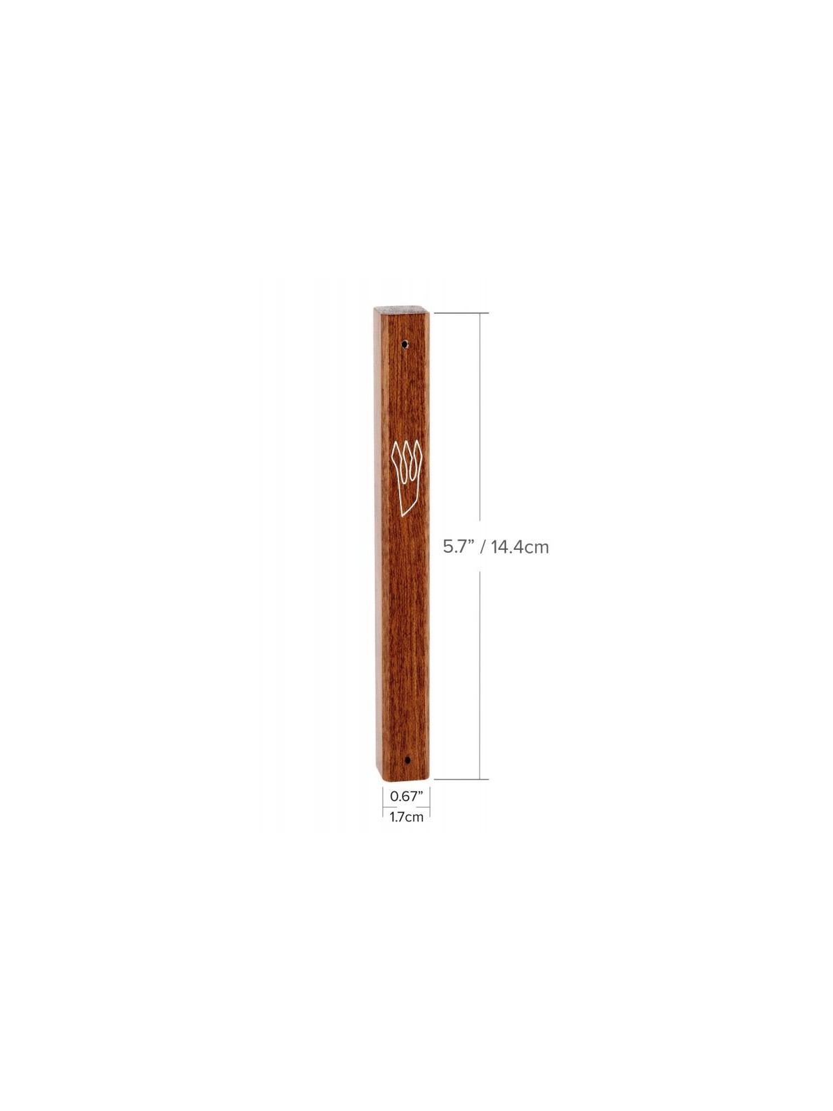 Classic Dark Brown Wood Mezuzah | Wood Mezuzah