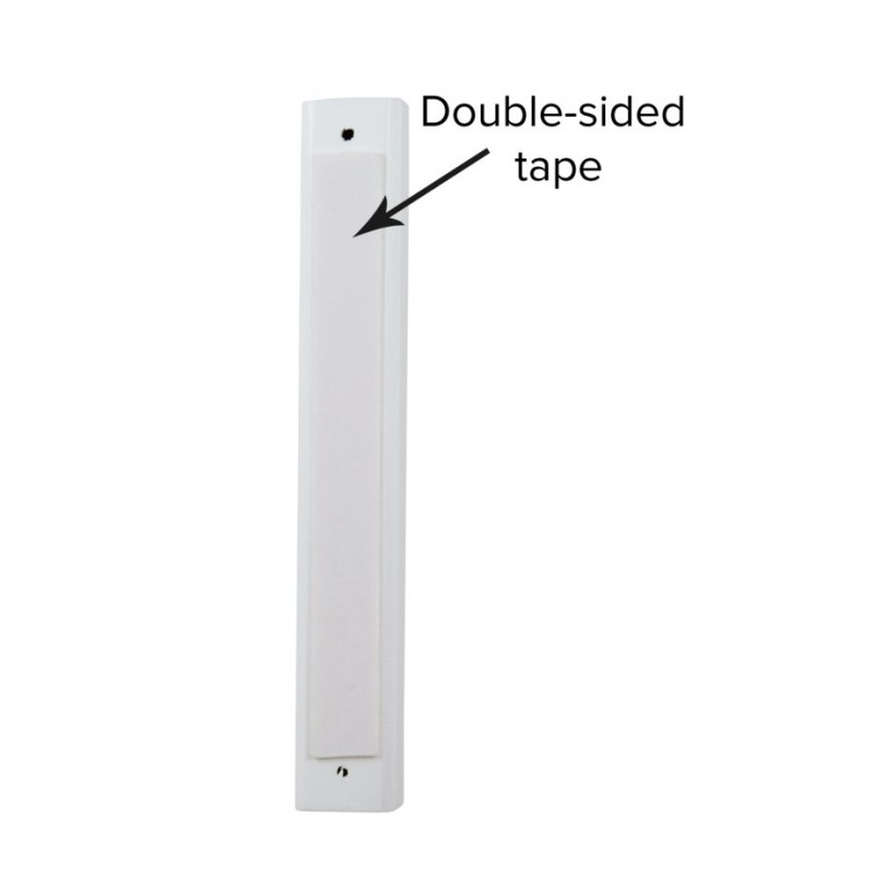 White Wood Mezuzah Case with Silver Shin Outline | Wood Mezuzah