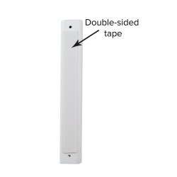 White Wood Mezuzah Case with Gold Shin Outline | Wood Mezuzah