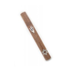 Mahogany Magen David Mezuzah | Wood Mezuzah