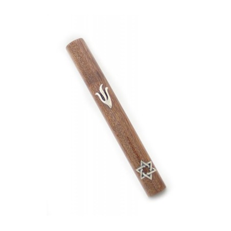 Mahogany Magen David Mezuzah | Wood Mezuzah