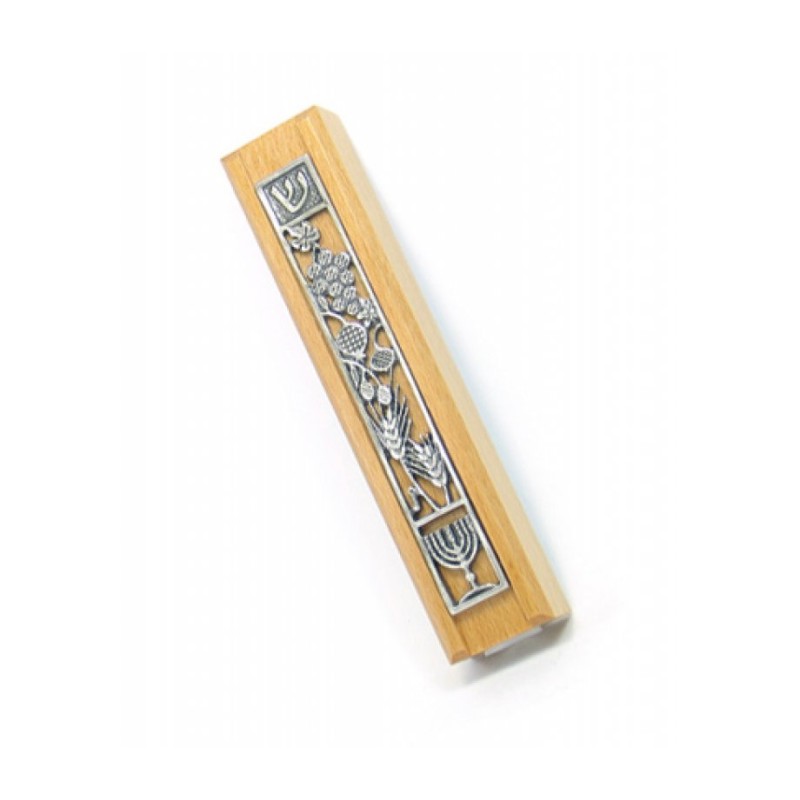 Wood Seven Species Mezuzah | Wood Mezuzah