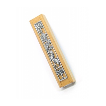 Wood Seven Species Mezuzah | Wood Mezuzah