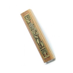 Mahogany Seven Species Mezuzah | Wood Mezuzah