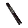 Dark Brown Wood Mezuzah Case with Shin on Decorative... | Wood Mezuzah