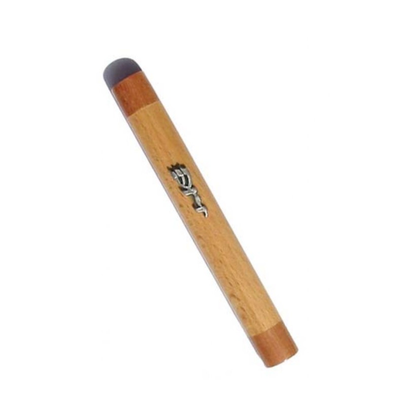Two Tone Brown Wood Rounded Mezuzah Case %96 Divine ... | Wood Mezuzah