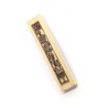 Light Colored Wood Mezuzah Case with Copper Pewter D... | Wood Mezuzah