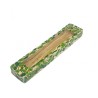 Wood Mezuzah Case with Mosaic Design Green and Yello... | Wood Mezuzah