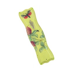Colorful Wood Mezuzah Case Flower and Butterfly Gold... | Wood Mezuzah