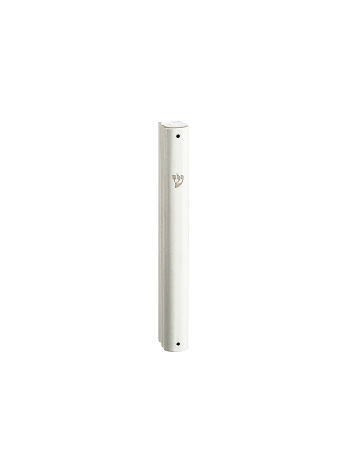 Rounded White Plastic Mezuzah Case with Side Channel... | Wood Mezuzah
