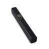 Black Colored Wood Mezuzah Case with Gold Shin Outline | Wood Mezuzah