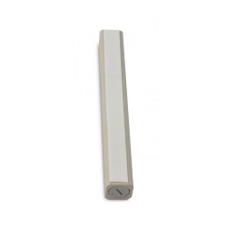 Cream Colored Wood Mezuzah Case with Silver Shin Out... | Wood Mezuzah