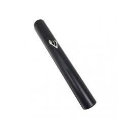 Black Wood Rounded Mezuzah Case Silver Pewter Classi... | Wood Mezuzah