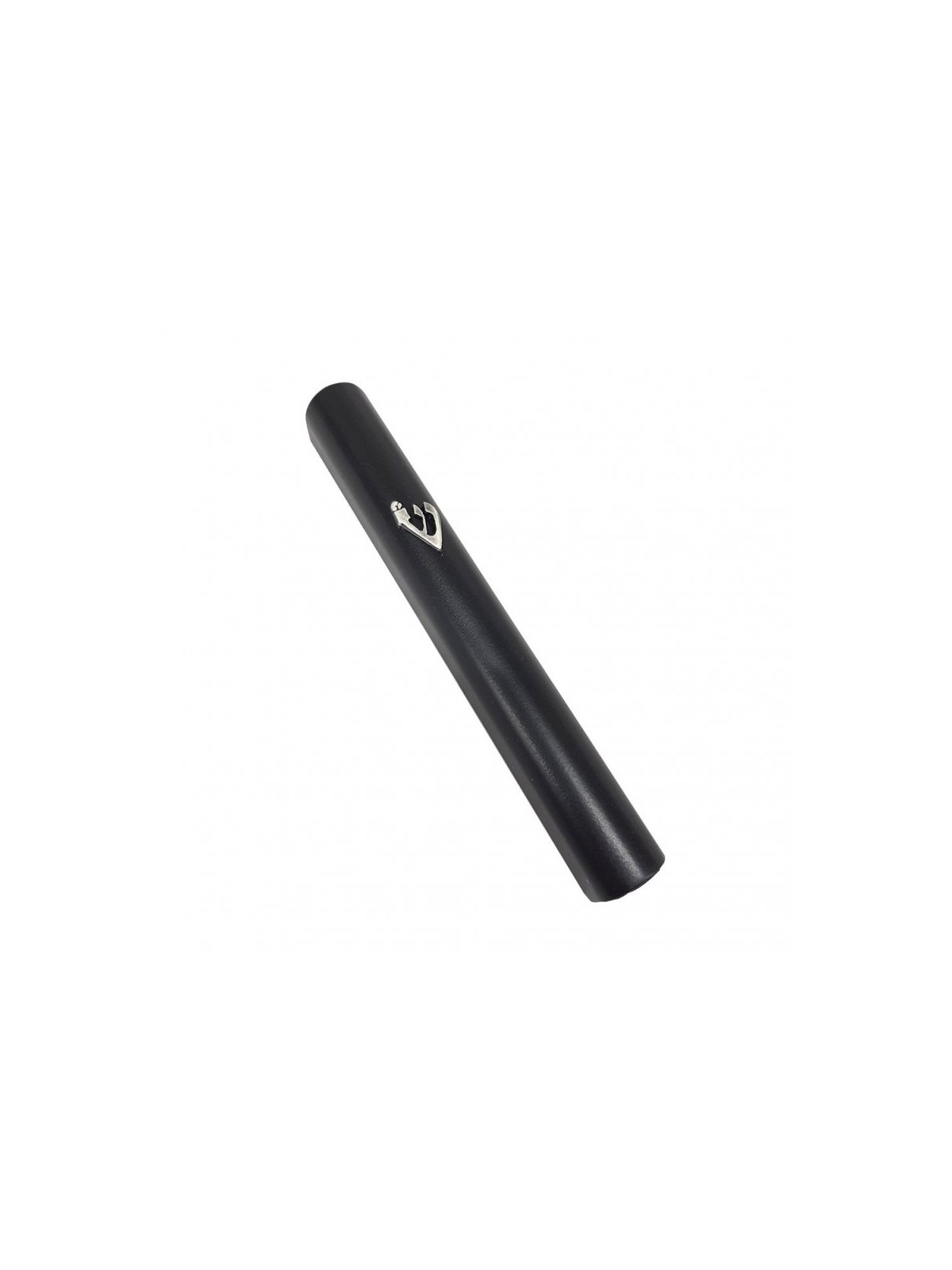 Black Wood Rounded Mezuzah Case Silver Pewter Classi... | Wood Mezuzah