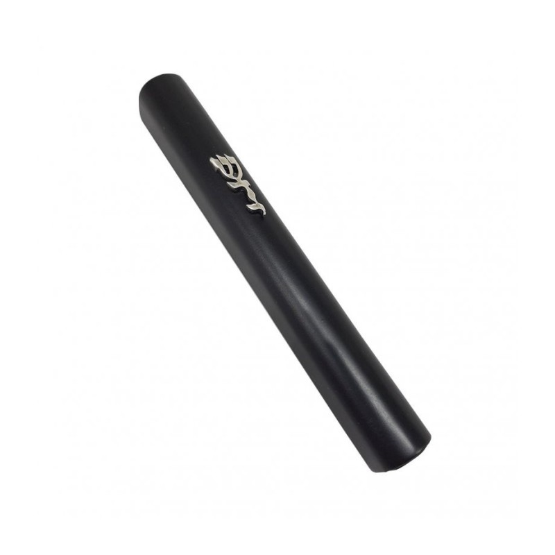 Black Wood Rounded Mezuzah Case Divine Name Letters ... | Wood Mezuzah