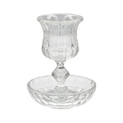 Crystal Glass Kiddush Cup and Tray  Decor... | Jewish Gift from Israel