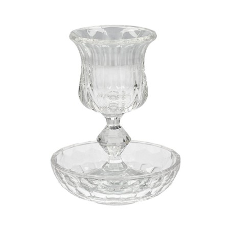 Crystal Glass Kiddush Cup and Tray  Decor... | Jewish Gift from Israel