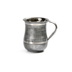 Wash Cup for Netilat Yadayim Silver and Black Horizonta... | Wash Cups