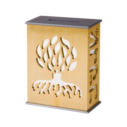 Agayof Tree Of Life Aluminum Tzedakah Box Gold | Tzedakah boxes