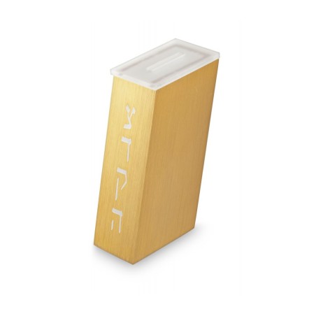 Adi Sidler Contemporary Brushed Aluminum Tzedakah ... | Tzedakah boxes