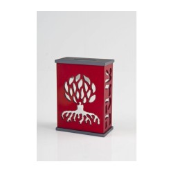 Agayof Tree Of Life Aluminum Tzedakah Box Red | Tzedakah boxes