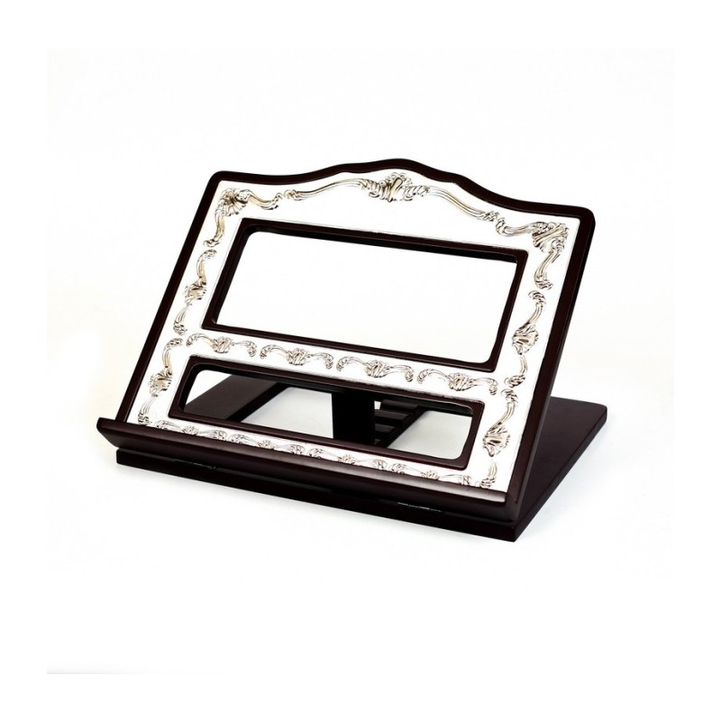 Pearlized Silver Plate and Wood Tableto... | Book Stands and Shtenders