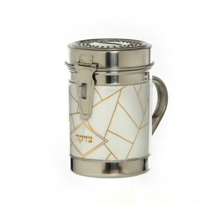 Tall Stainless Steel Charity Box with Handle Rando... | Tzedakah boxes