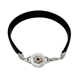 Leather Ana BeKoach Jewish Bracelet by ... | Bracelets by Golan Studio