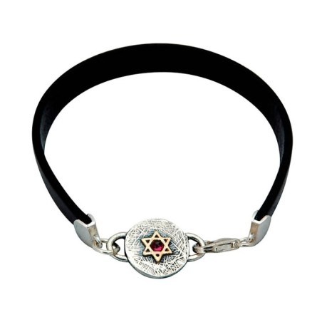 Leather Ana BeKoach Jewish Bracelet by ... | Bracelets by Golan Studio