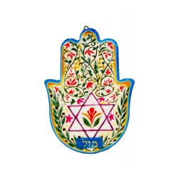 Hamsa Plaque for Wall or Table Flowers Star of ... | Table Decorations