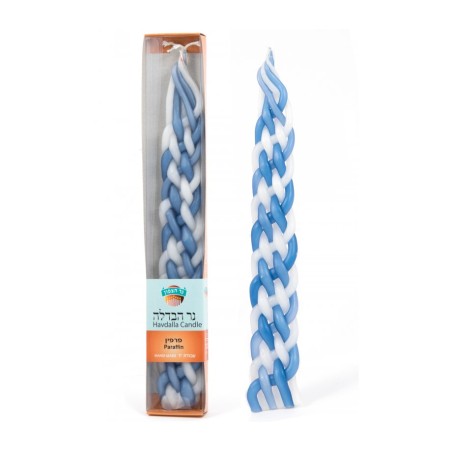 Handmade Beeswax Braided Havdalah Candle Blue an... | Havdalah Candles