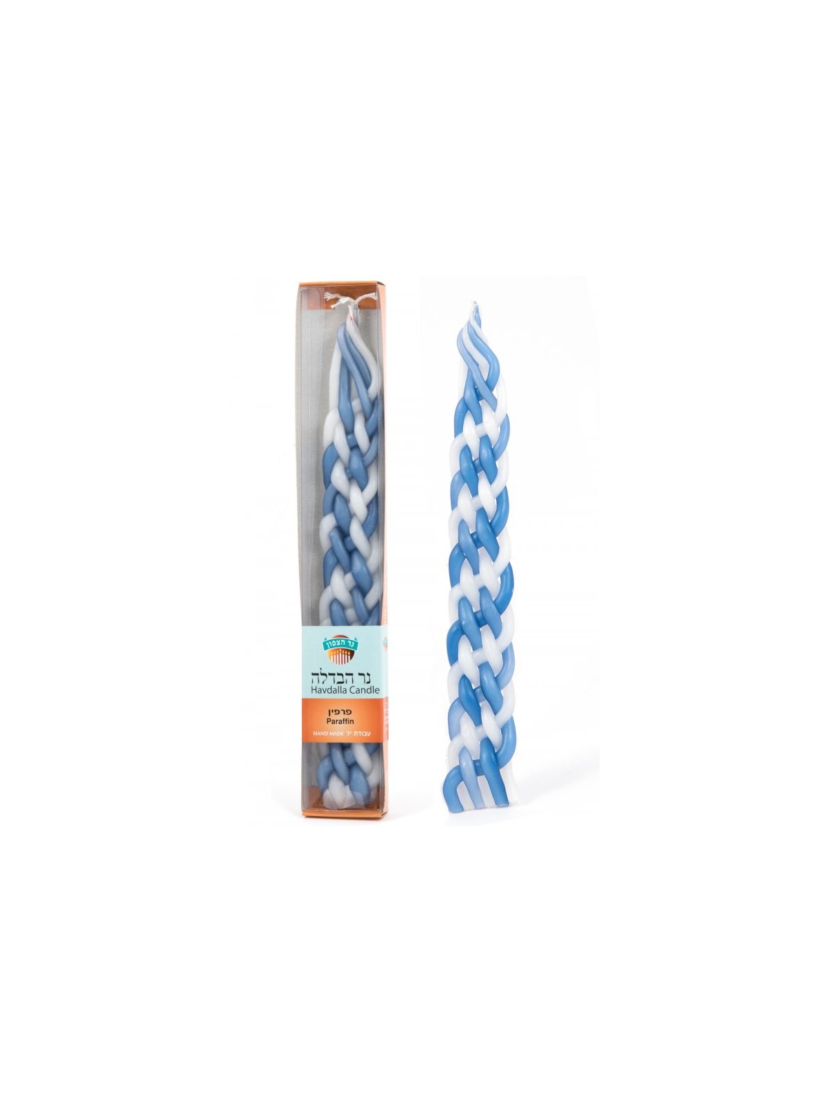 Handmade Beeswax Braided Havdalah Candle Blue an... | Havdalah Candles