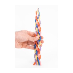 Handmade Braided Beeswax Havdalah Candle Colorful | Havdalah Candles