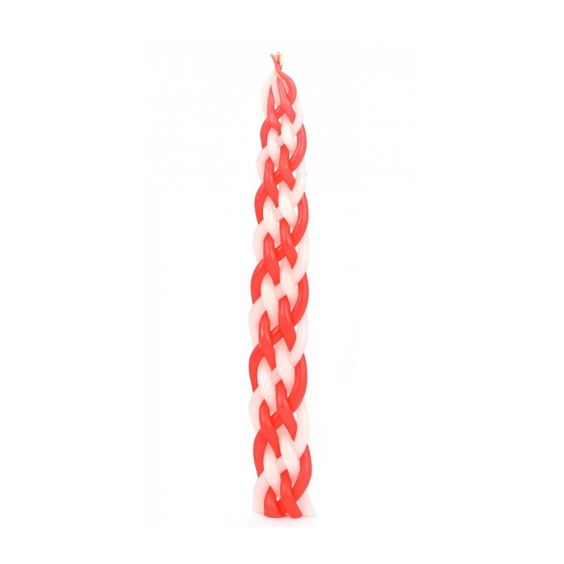 Handmade Braided Beeswax Havdalah Candle Red and... | Havdalah Candles