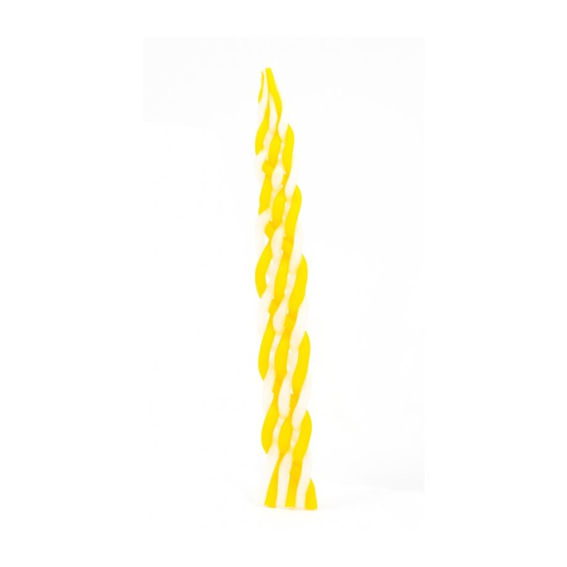 Handmade Braided Beeswax Havdalah Candle Yellow ... | Havdalah Candles