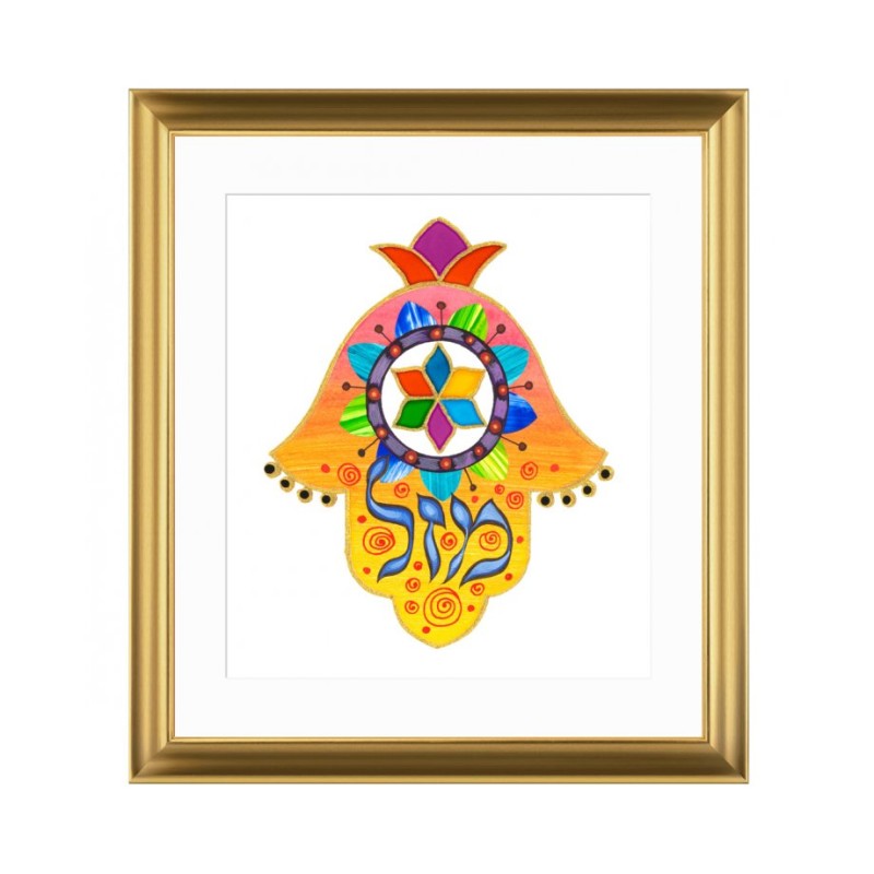 Dvora Black Oriental Hamsa in Yellow Mazal in... | Kids Games and Toys