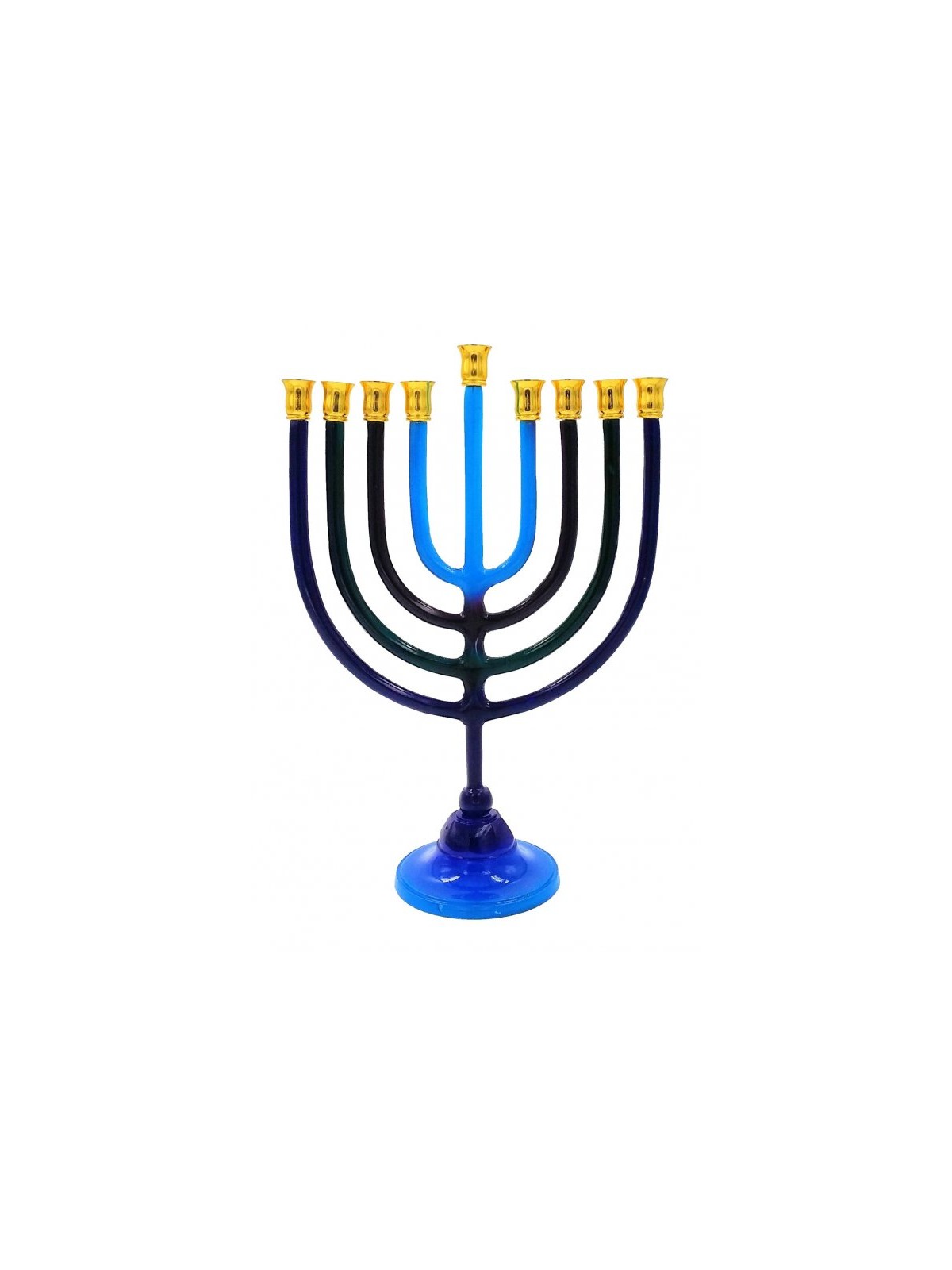 Shades of Blue and Purple Chanukah Menorah with ... | Hanukkah Menorah