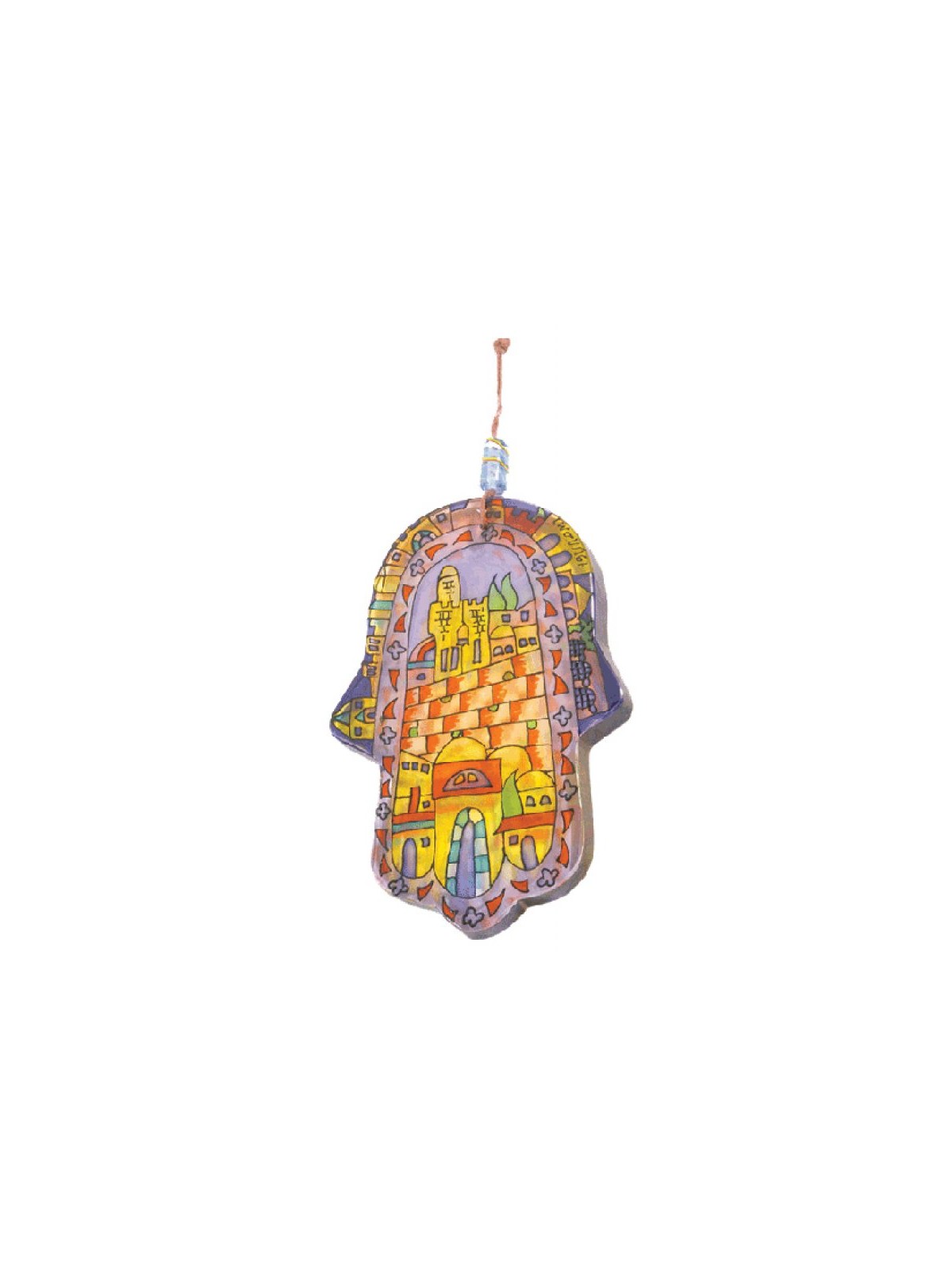 Yair Emanuel Glass Hamsa Wall Decoration  Hand ... | Hamsas by Emanuel