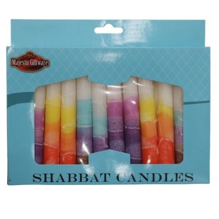 White Mixed Shabbat Candle 12 Pack By Safed Candle | Artists and Desig