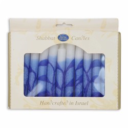 Blue Tree Style Shabbat Candle 12 Pack By Safed Ca | Artists and Desig