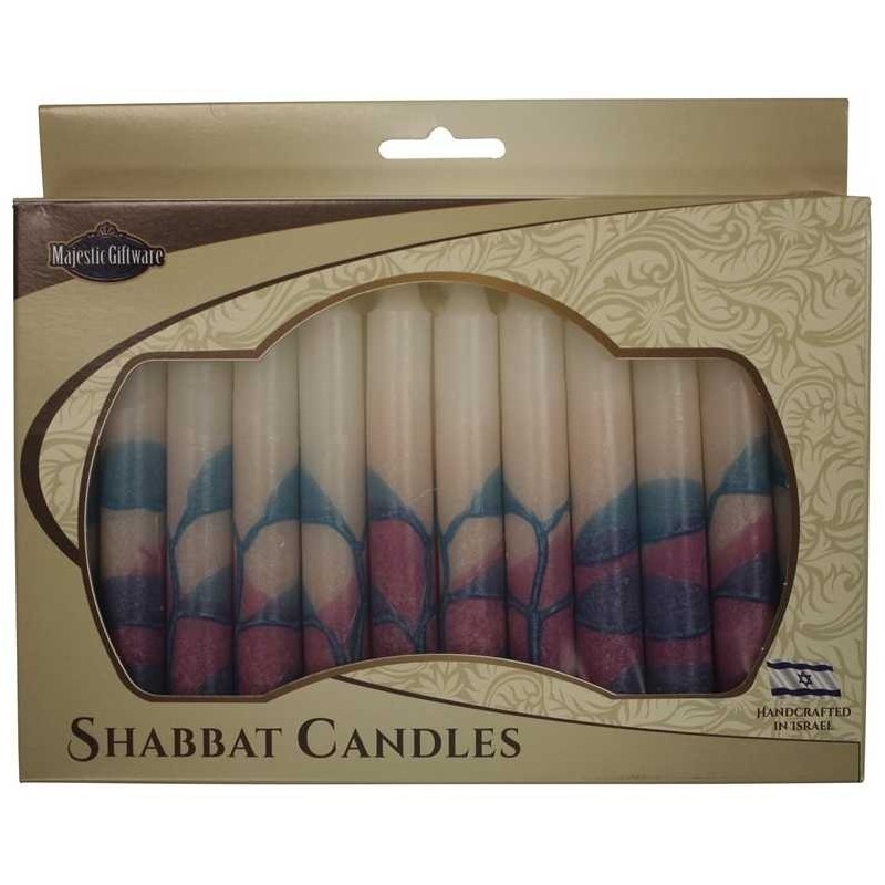 Pink Tree Style Shabbat Candle 12 Pack By Safed Ca | Shabbat Candles &