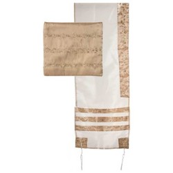 Striped Floral Tallit Set By Yair Emanuel | Tallit/Tallis | Judaica