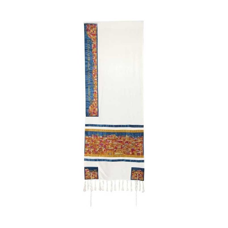 Multi-Color Silk Jerusalem Tallit Set By Yair Eman | Tallit/Tallis | J