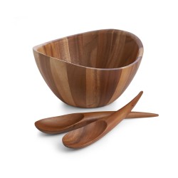 Wooden Harmony Salad Bowl With Servers | Home Goods | Judaica