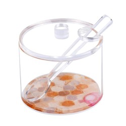 Lucite Honey Dish with Painted Base | Rosh Hashanah | Judaica
