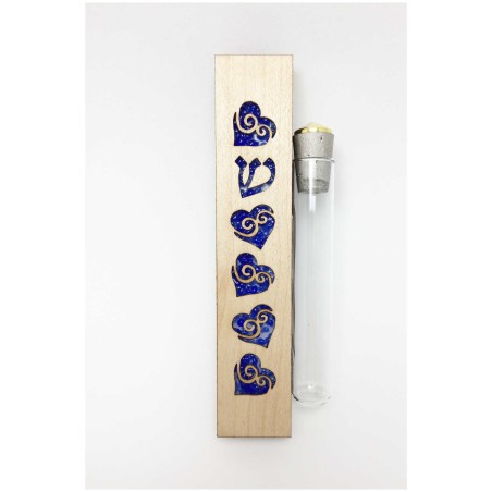 Glass & Maple Wood Heart Keepsake Mezuzah Case By  | Wedding | Judaica
