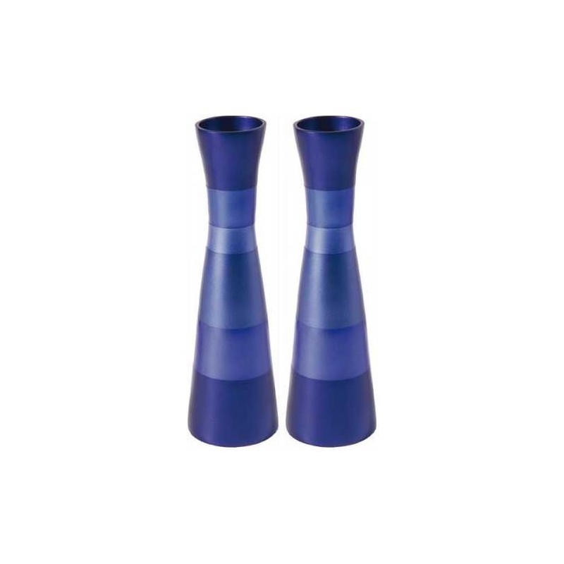 Anodized Ringed Candlesticks | Candle Holders | Judaica