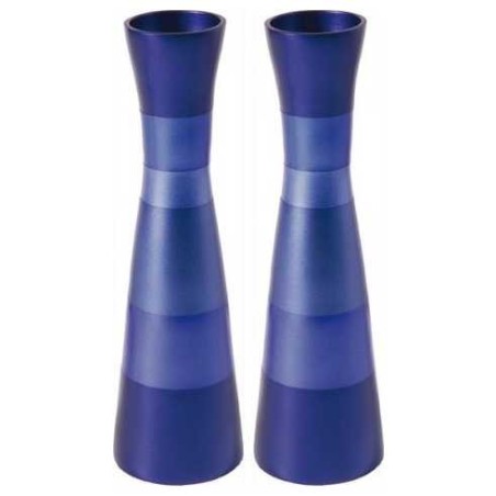 Anodized Ringed Candlesticks | Candle Holders | Judaica