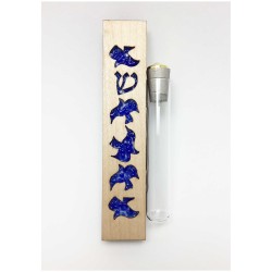 Glass & Maple Wood Dove Keepsake Mezuzah Case By B | Wedding | Judaica