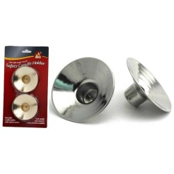 Silver Bobeche Safety Candle Drip Cups | Candle Holders | Judaica